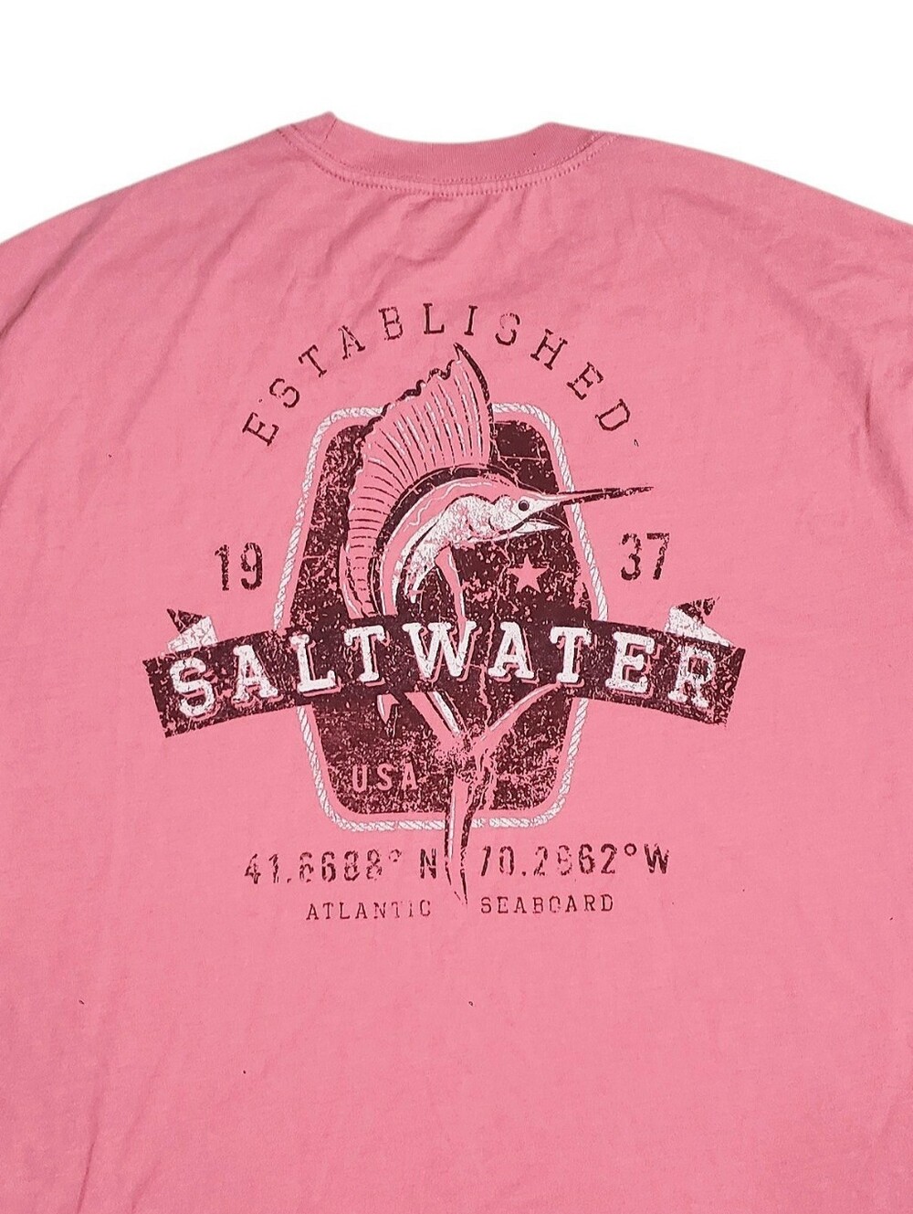 IZOD Mens Big Tall Saltwater Short Sleeve Graphic T-Shirt Rose Size 3XL-Tall NWT - Picture 4 of 7